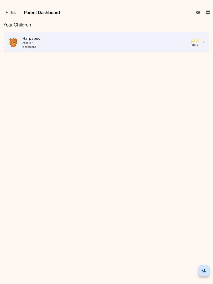 Harpaboo parent setup screen