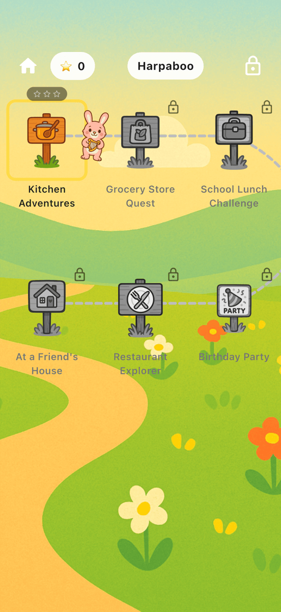 Harpaboo world map screen